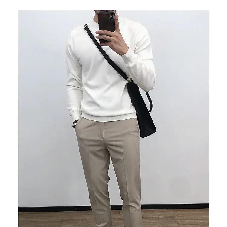 2021 Autumn Winter O-Neck Sweater Men Casual Long Sleeve Top Mens Sweaters High Quality Pullover All Match Males Clothes E85
2021 Autumn Winter O-Neck Sweater Men Casual Long Sleeve Top Mens Sweaters High Quality Pullover All Match Males Clothes E85