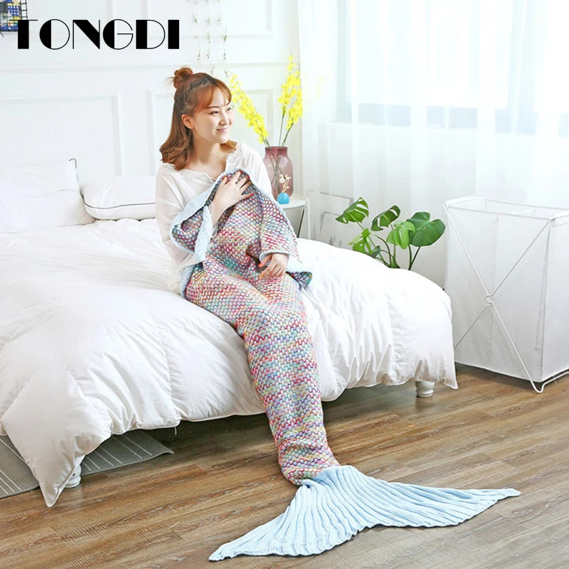 TONGDI Soft Warm Popular Fashionable Mermaid Fish Tail Knitting Blanket Gift For Girl Princess All Season Handmade Sleeping Bag
TONGDI Soft Warm Popular Fashionable Mermaid Fish Tail Knitting Blanket Gift For Girl Princess All Season Handmade Sleeping Bag