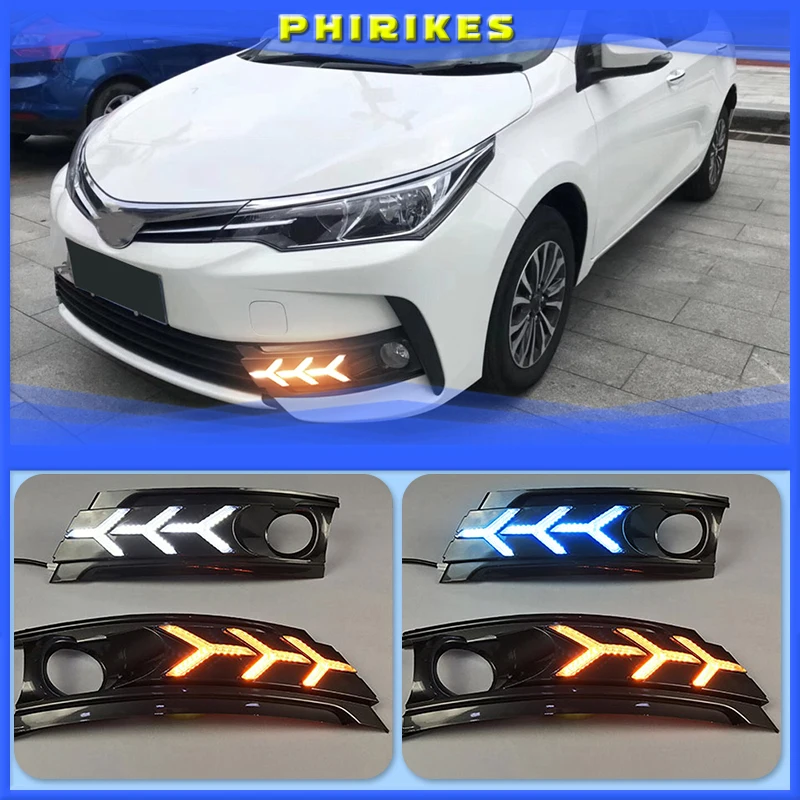 2 pcs For Toyota Corolla 2017 2018 LED DRL Daytime Running Light Daylight Waterproof With Yellow Turn Signal lamp
2 pcs For Toyota Corolla 2017 2018 LED DRL Daytime Running Light Daylight Waterproof With Yellow Turn Signal lamp