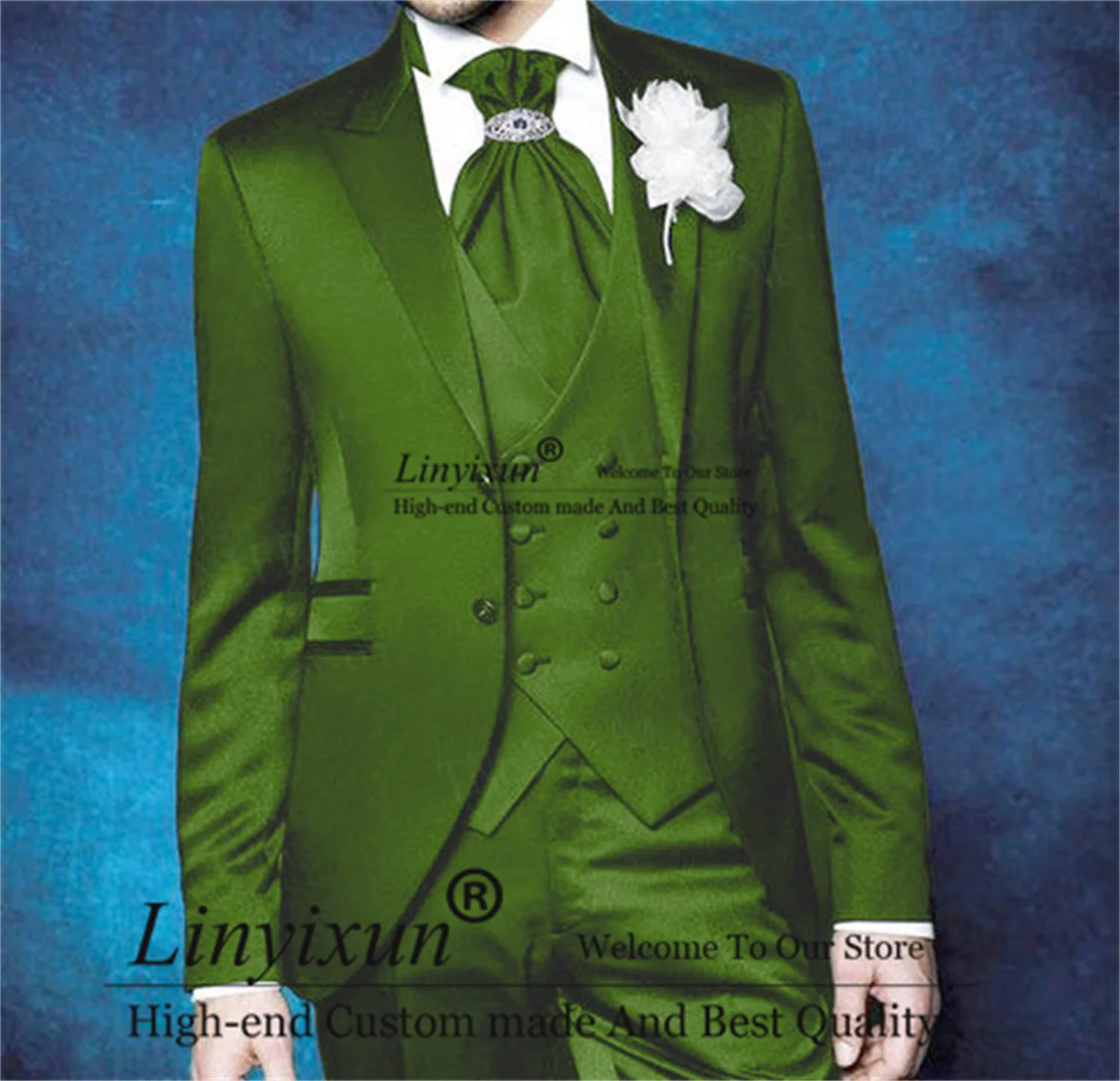 Fashion Green Mens Suits For Wedding Slim Fit 3 Pieces Set Groom Tuxedos Peak Lapel Best Male Prom Party Blazer Terno Masculino
Fashion Green Mens Suits For Wedding Slim Fit 3 Pieces Set Groom Tuxedos Peak Lapel Best Male Prom Party Blazer Terno Masculino