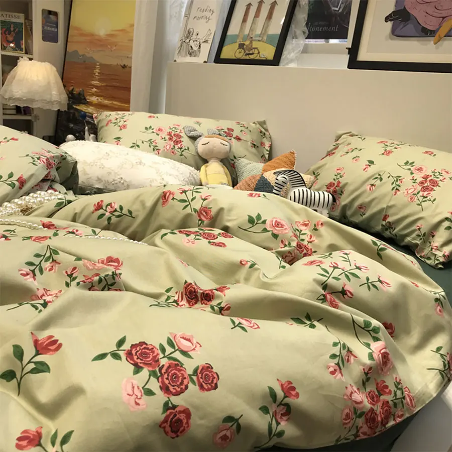 Vintage pastoral floral green bedding set,single double cotton twin full queen King home textile bedsheet pillowcase duvet cover
Vintage pastoral floral green bedding set,single double cotton twin full queen King home textile bedsheet pillowcase duvet cover