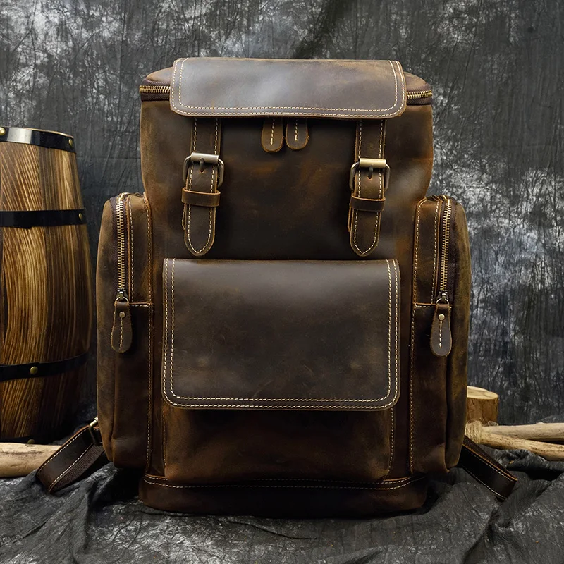 Large Crazy Horse Leather Men Backpack Soft Cow Skin Vintage men's genuine leather travel weekend bag outdoor backpack big size
Large Crazy Horse Leather Men Backpack Soft Cow Skin Vintage men's genuine leather travel weekend bag outdoor backpack big size