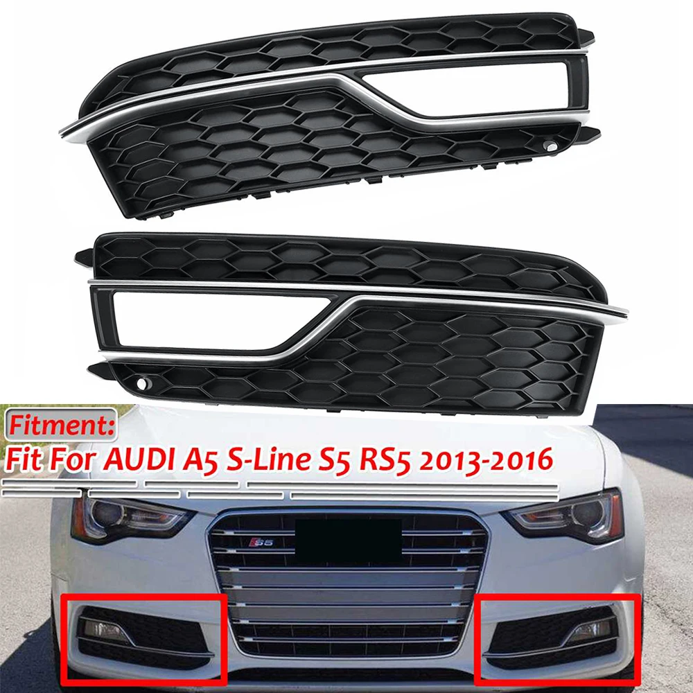 Car Front Bumper Lower Grille Fog Light Grill Fog Lamp Grille Cover Trim For Audi A5 S-Lines Bumper S5 2013 2014 2015 2016 2017
Car Front Bumper Lower Grille Fog Light Grill Fog Lamp Grille Cover Trim For Audi A5 S-Lines Bumper S5 2013 2014 2015 2016 2017