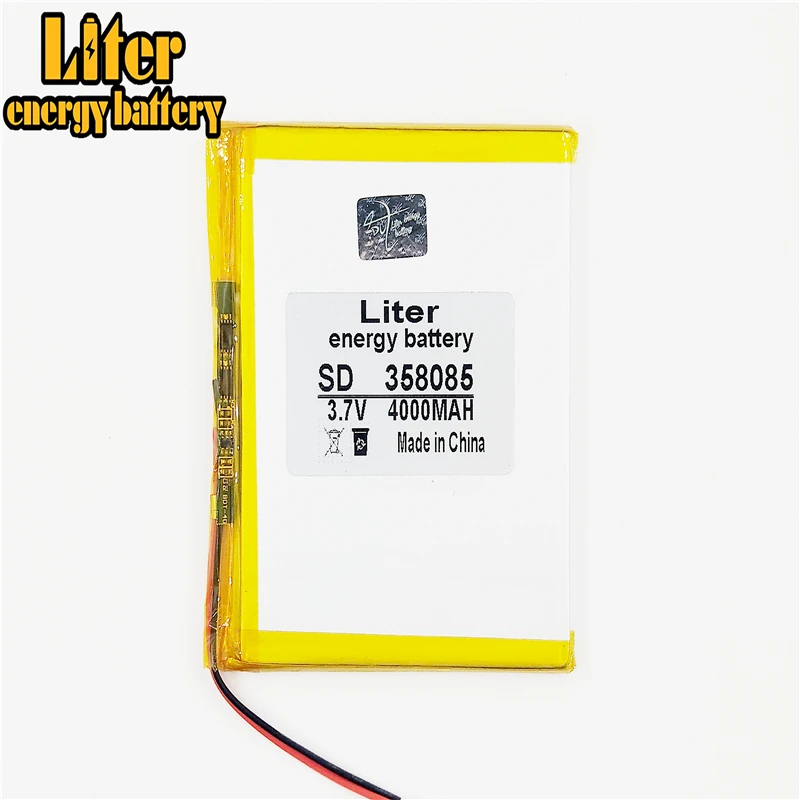358085 3.7 V 4000 mah tablet general polymer lithium battery GPS,mp3,mp4,cell phone,speaker
358085 3.7 V 4000 mah tablet general polymer lithium battery GPS,mp3,mp4,cell phone,speaker
