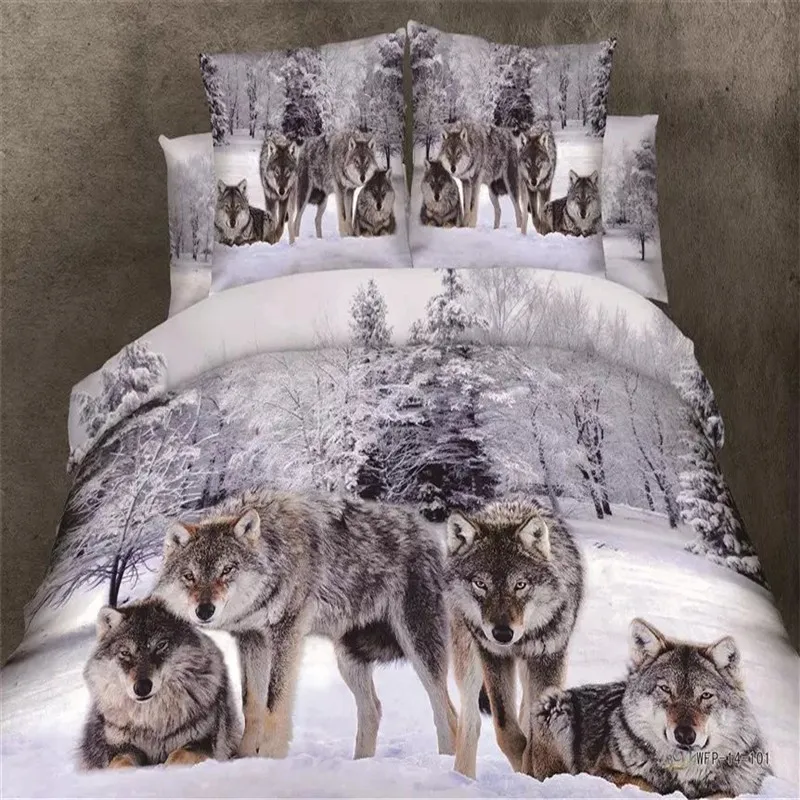 3d snow wolf king/queen/twin size 3/4pcs bedding set of duvet/doona cover bed sheet pillow cases bed linen set
3d snow wolf king/queen/twin size 3/4pcs bedding set of duvet/doona cover bed sheet pillow cases bed linen set