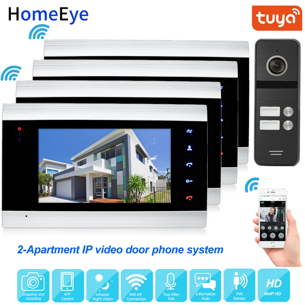 TuyaSmart App Remote Unlock IP Video Door Phone WiFi Video Intercom 2-Apartment Security Home Access Control System Touch Button
TuyaSmart App Remote Unlock IP Video Door Phone WiFi Video Intercom 2-Apartment Security Home Access Control System Touch Button