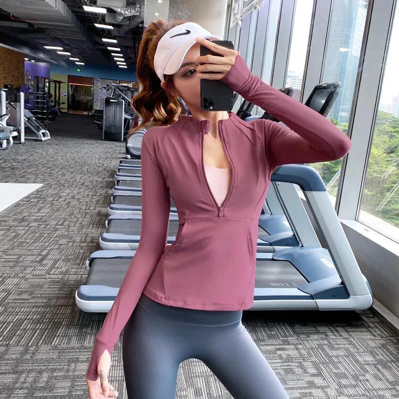 Yoga Crop Top Women's Running Sports Coat Zipper Yoga Top Elastic Fit Top Deportivo Mujer Camisetas
Yoga Crop Top Women's Running Sports Coat Zipper Yoga Top Elastic Fit Top Deportivo Mujer Camisetas