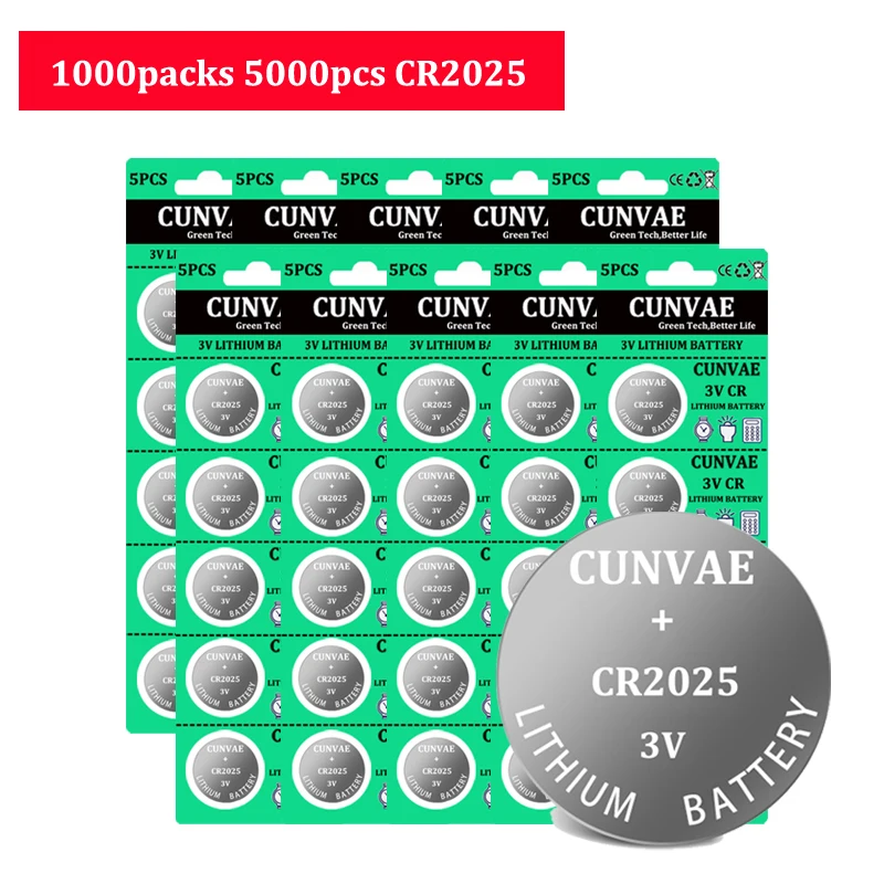 Литиевая Батарея CR2025 3 в 5000 шт., CR 2025 ECR2025 DL2025 BR2025 2025 KCR2025 L12 3 в, Кнопочная батарейка, батарейка для игрушек, часов
Литиевая Батарея CR2025 3 в 5000 шт., CR 2025 ECR2025 DL2025 BR2025 2025 KCR2025 L12 3 в, Кнопочная батарейка, батарейка для игрушек, часов