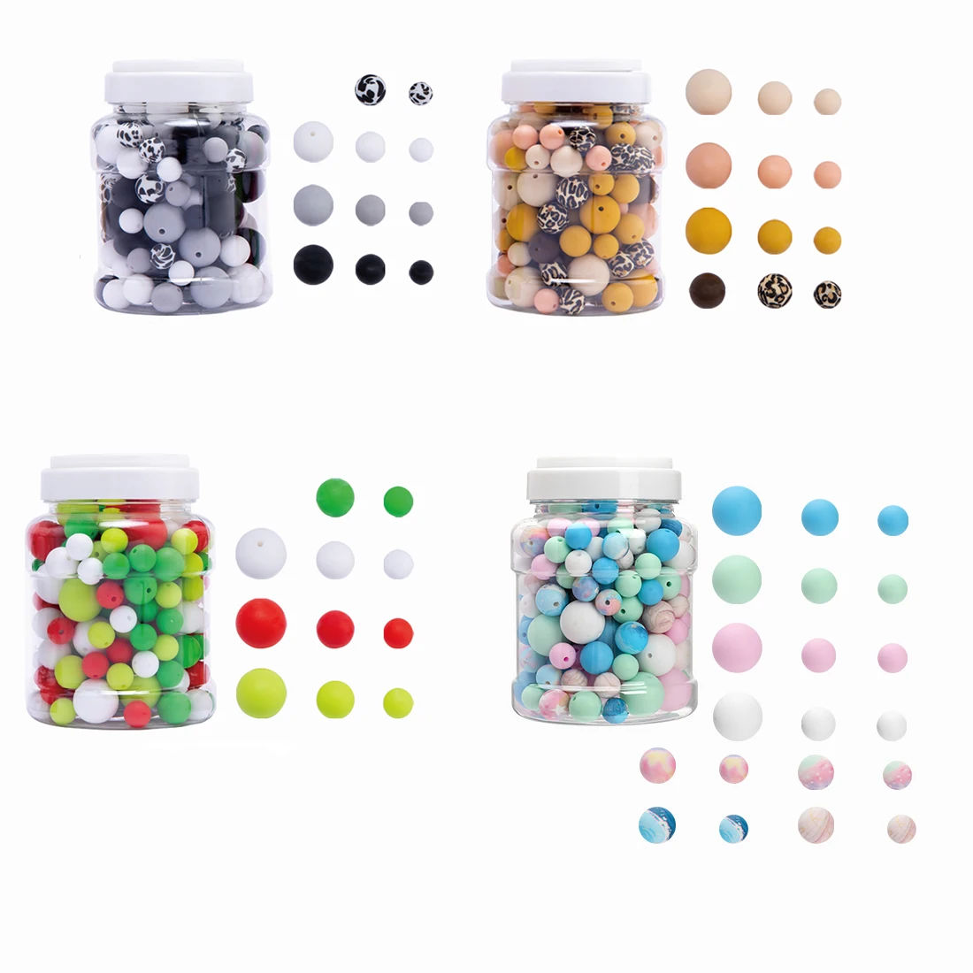 Barreled Silicone Beads Mixed color 12/15/20mm BPA Free DIY Food Grade Silicone Teether Round Beads Color Teething Toys
Barreled Silicone Beads Mixed color 12/15/20mm BPA Free DIY Food Grade Silicone Teether Round Beads Color Teething Toys