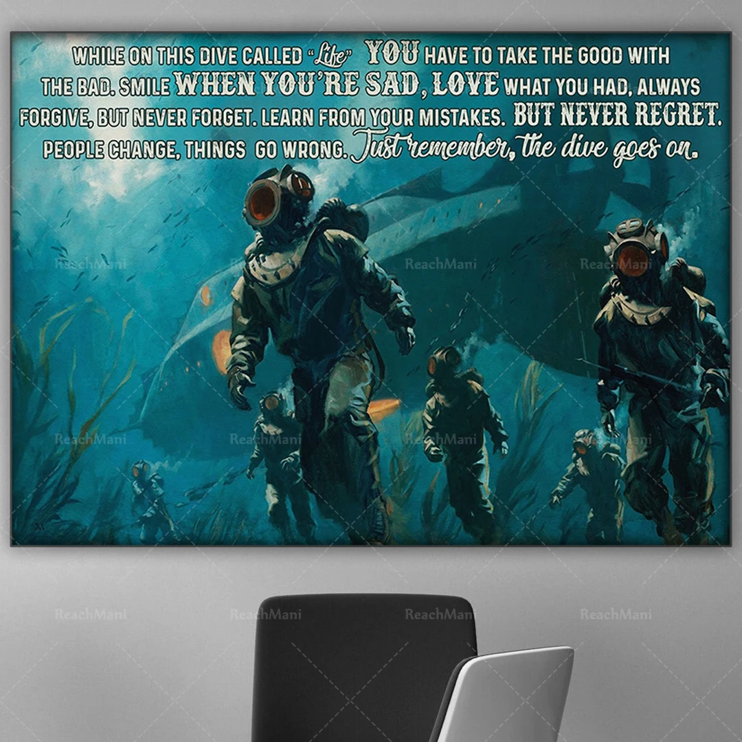 Scuba diving poster divers called family life poster decoration display during this dive
Scuba diving poster divers called family life poster decoration display during this dive
