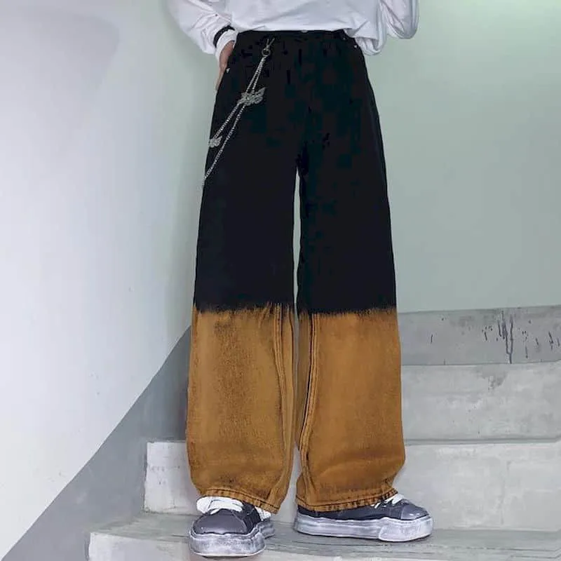 Men Women's jeans blooming gradient color women's autumn winter new high-waisted loose straight leg thin denim trouse
Men Women's jeans blooming gradient color women's autumn winter new high-waisted loose straight leg thin denim trouse