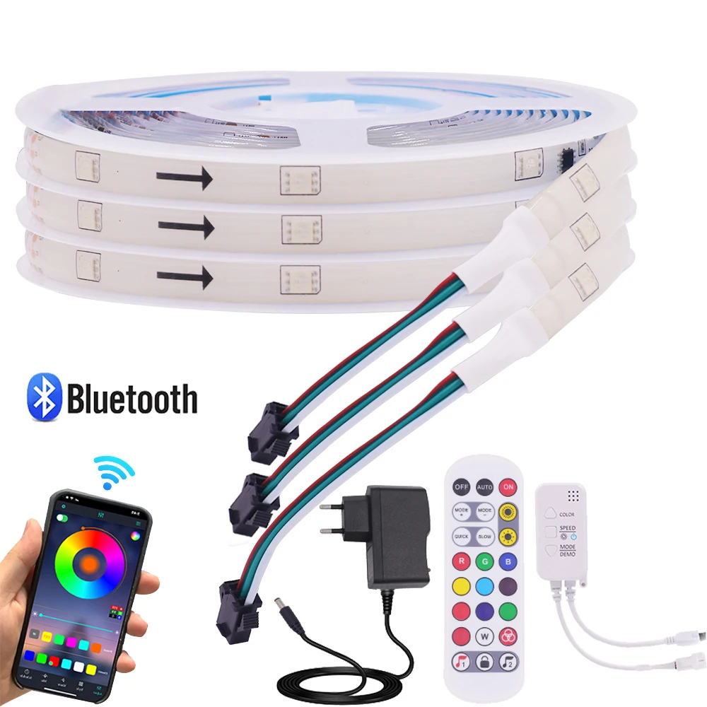 Светодиодная ленсветильник WS2811, 12 В, Bluetooth, управление через приложение
Светодиодная ленсветильник WS2811, 12 В, Bluetooth, управление через приложение
