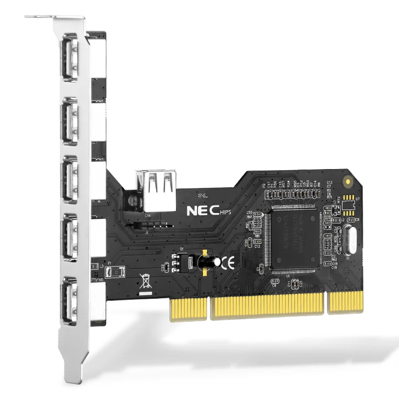PCI to USB 2.0 expansion card 6-port USB 2.0 adapter 5 external ports + 1 internal port hub nec720101
PCI to USB 2.0 expansion card 6-port USB 2.0 adapter 5 external ports + 1 internal port hub nec720101