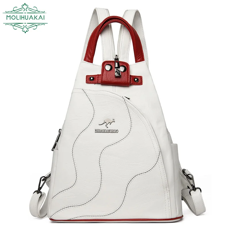 Female Backpack 2021 New PU Leather Student Bag Wild Fashion Simple Backpack Large Capacity Travel Bag Trendy Brand Female Bags
Female Backpack 2021 New PU Leather Student Bag Wild Fashion Simple Backpack Large Capacity Travel Bag Trendy Brand Female Bags