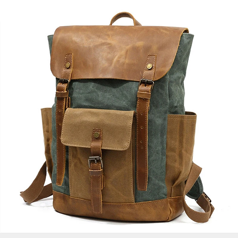 Men Backpack Waterproof Computer Laptop Bag Vintage Canvas Large Capacity Travel Backpacks Leather Military Male Backpack School
Men Backpack Waterproof Computer Laptop Bag Vintage Canvas Large Capacity Travel Backpacks Leather Military Male Backpack School