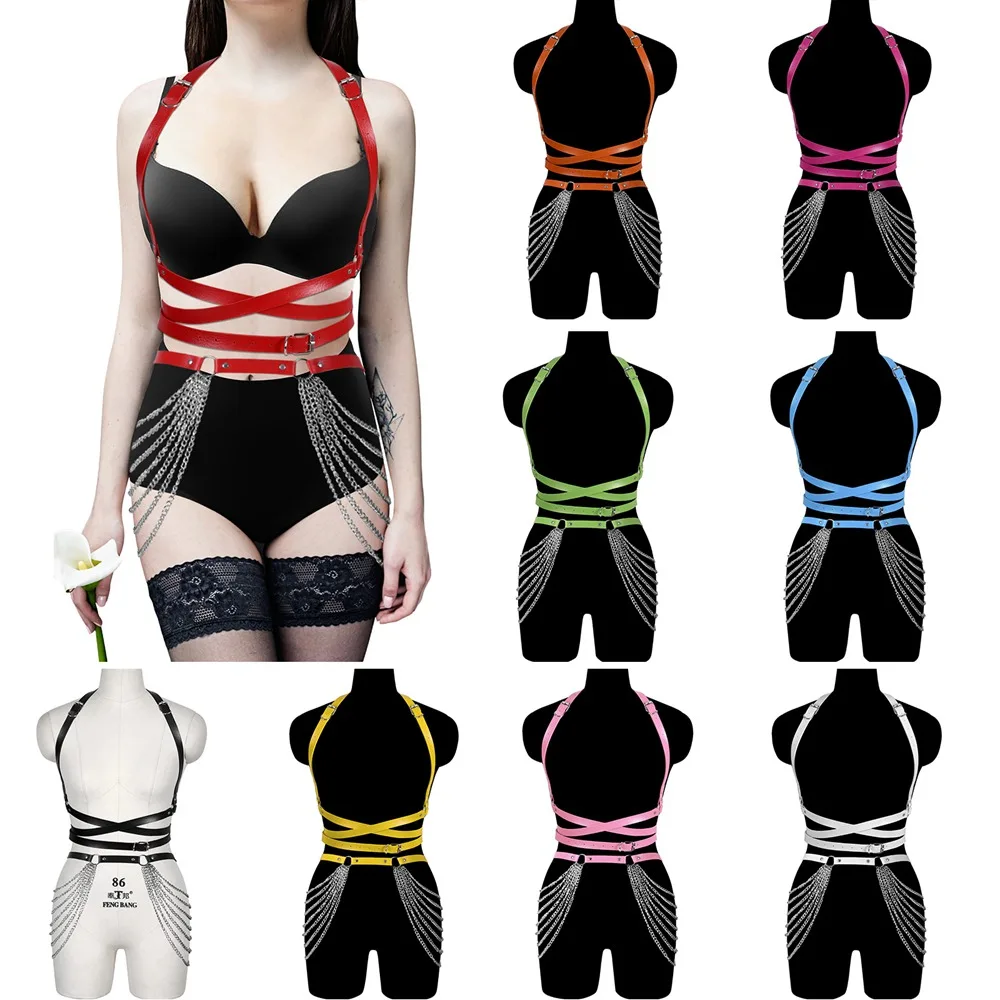 Sexy Body Women Harness Bra Leather Sword Belt Chest Chain Metal Accessories Punk Goth Party Pole Dance Straps Fetish Lingerie
Sexy Body Women Harness Bra Leather Sword Belt Chest Chain Metal Accessories Punk Goth Party Pole Dance Straps Fetish Lingerie