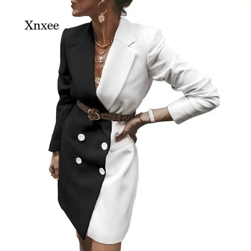 Patchwork Long Blazer Dress Women Suit Double Breasted Coat Bodycon Office Lady Jacket Female Windbreaker Overcoat Clothes
Patchwork Long Blazer Dress Women Suit Double Breasted Coat Bodycon Office Lady Jacket Female Windbreaker Overcoat Clothes