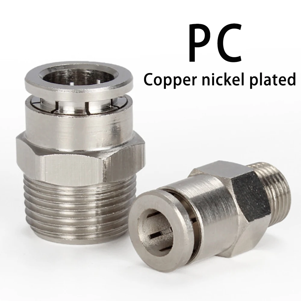 PC Copper Nickel Plated Metal Pneumatic Quick Coupling 1/8 1/4 3/8 1/2BSP External Thread PU Hose Air Compressor Quick Coupling
PC Copper Nickel Plated Metal Pneumatic Quick Coupling 1/8 1/4 3/8 1/2BSP External Thread PU Hose Air Compressor Quick Coupling