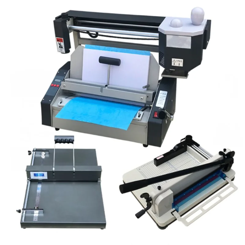 Handheld Desktop Wireless adhesive binding machine + A4 Paper cutting machine + Indentation machine
Handheld Desktop Wireless adhesive binding machine + A4 Paper cutting machine + Indentation machine