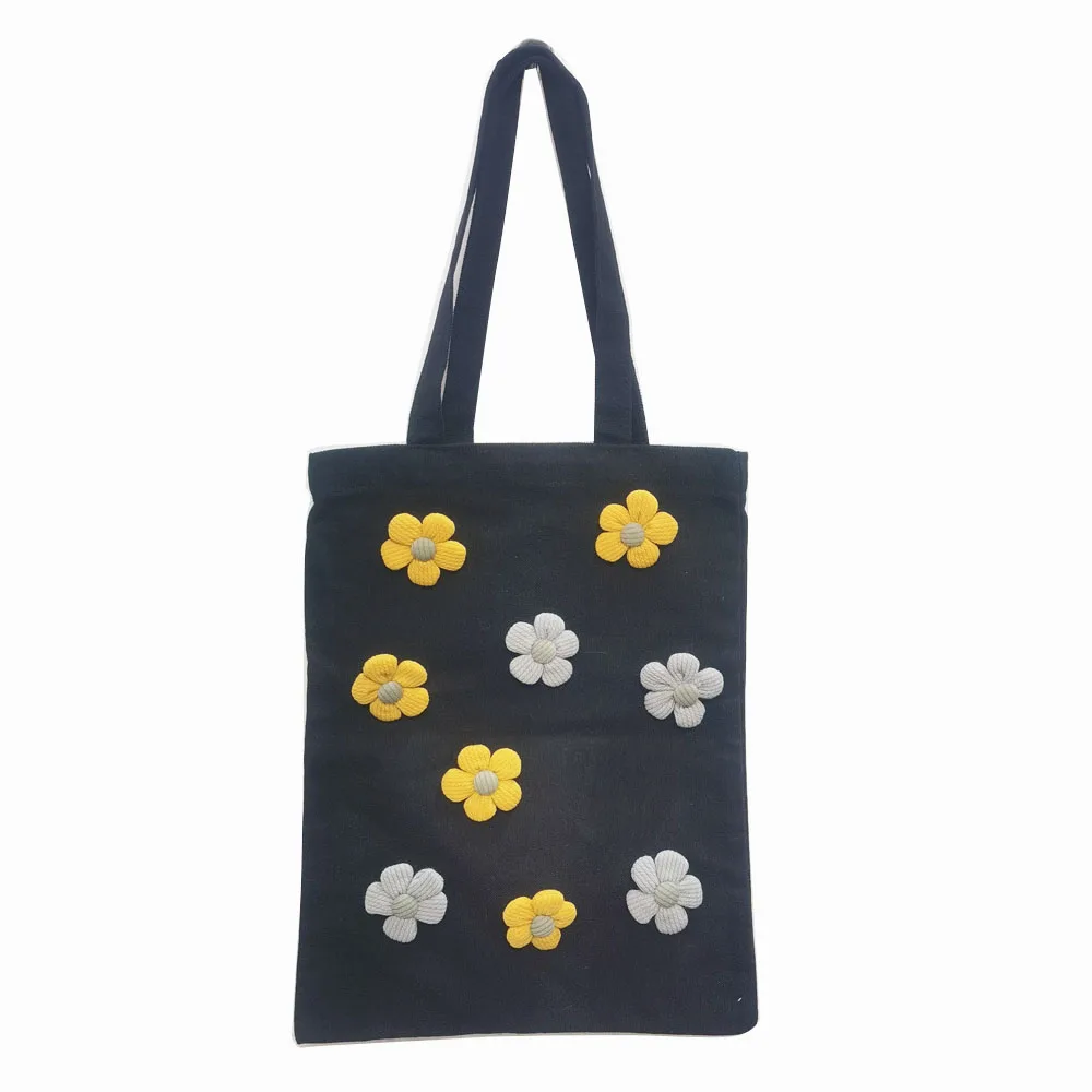 No. HTJ-04 high-capacity black color portable single-shoulder bag canvas bag with Sunflower for women shopping bag
No. HTJ-04 high-capacity black color portable single-shoulder bag canvas bag with Sunflower for women shopping bag