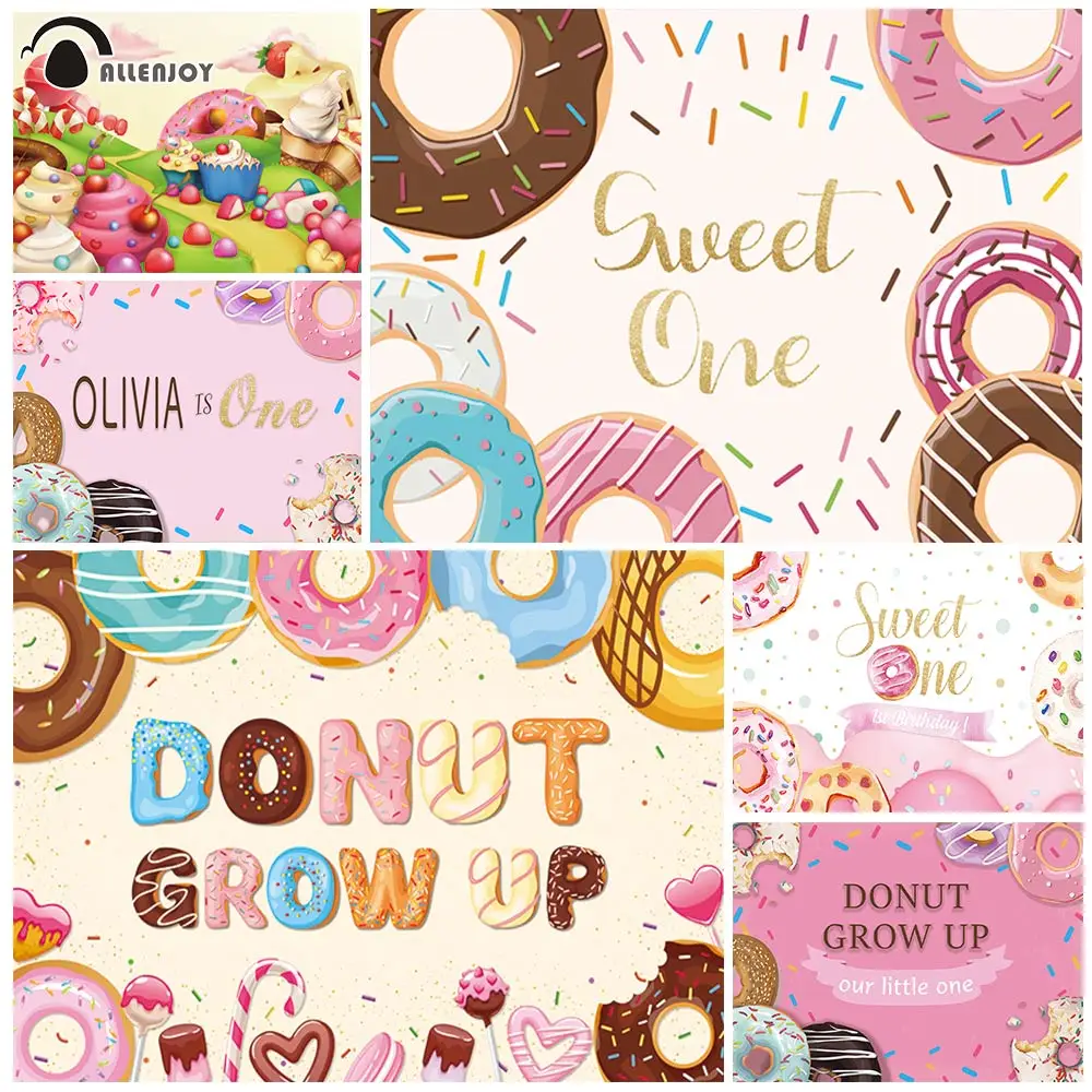 Allenjoy Baby Shower Donut Grow Up Backdrop Newborn Dessert 1st Birthday Candy and Sweet One Bar Party Photography Background
Allenjoy Baby Shower Donut Grow Up Backdrop Newborn Dessert 1st Birthday Candy and Sweet One Bar Party Photography Background