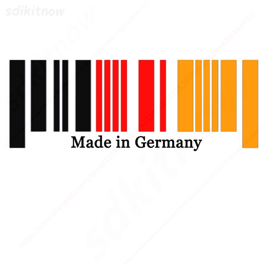 9x25cm New Made in Germany Flag Bar Code Car Stickers PVC Decal Styling For Benz BMW Audi Porsche Volkswagen OPEL Smart Maybach
9x25cm New Made in Germany Flag Bar Code Car Stickers PVC Decal Styling For Benz BMW Audi Porsche Volkswagen OPEL Smart Maybach