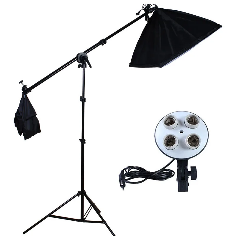 Photography Softbox Lighting Kits Four Lamp Holder 50x70cm Softbox with Boom Arm And Empty Sandbag For Photo Studio Equipment
Photography Softbox Lighting Kits Four Lamp Holder 50x70cm Softbox with Boom Arm And Empty Sandbag For Photo Studio Equipment