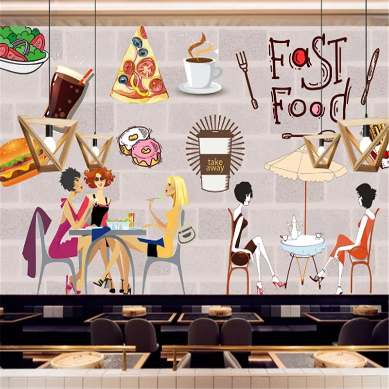 Custom Snack Bar Hamburger Doughnuts Wall Paper 3D Burgers Western Fast Food Restaurant Background Wall Mural Wallpaper 3D
Custom Snack Bar Hamburger Doughnuts Wall Paper 3D Burgers Western Fast Food Restaurant Background Wall Mural Wallpaper 3D