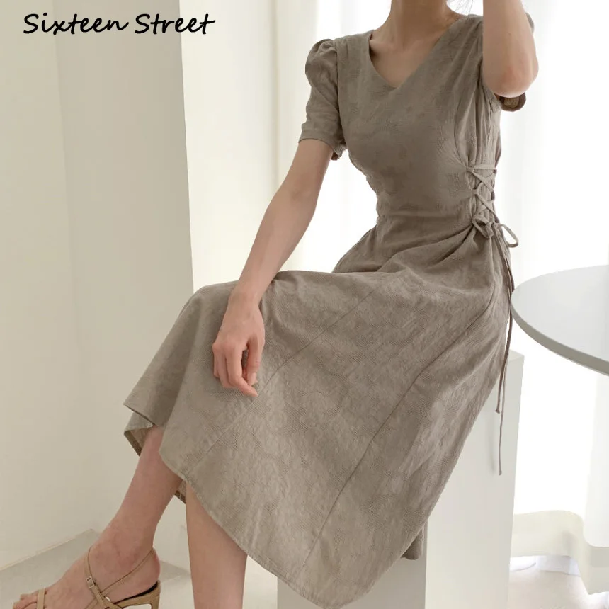 Dresses for Women Retro Cotton V Neck Summer Lace Up High Waisted Slim Vestido De Mujer Harajuku Dress Vintage High Quality 2021
Dresses for Women Retro Cotton V Neck Summer Lace Up High Waisted Slim Vestido De Mujer Harajuku Dress Vintage High Quality 2021