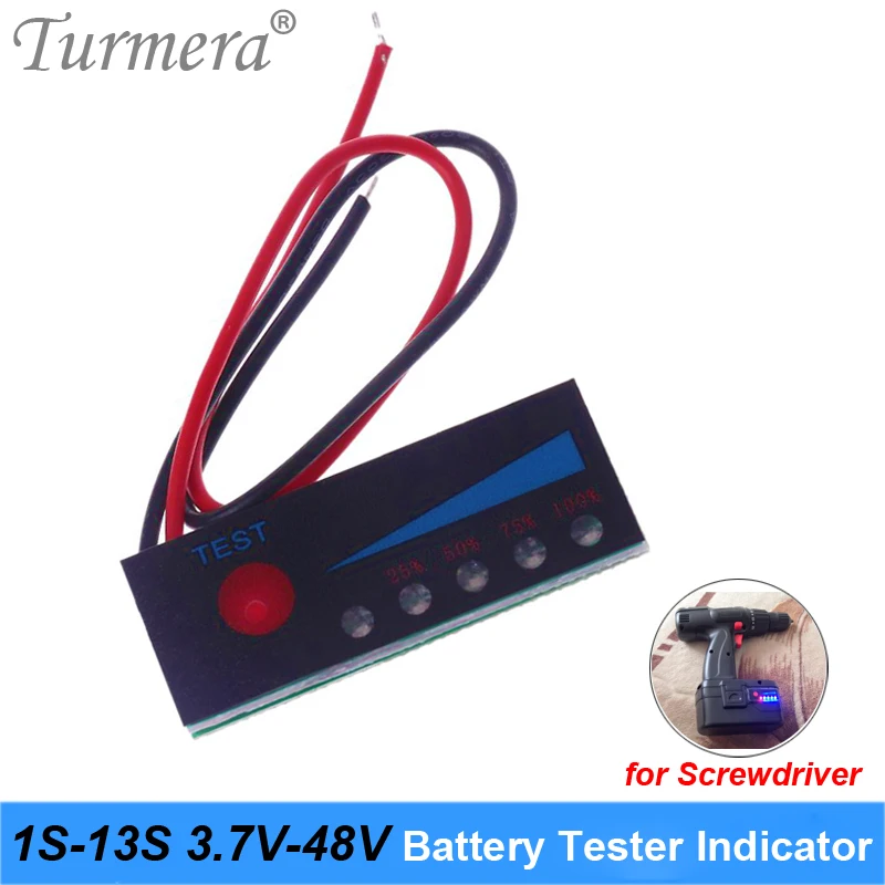 Battery Tester Capacity Indicator 4.2V 8.4V 12V 16.8V 18V 24V 25V 36V 48V for Screwdriver Battery and E-bike Use 1S-13S Turmera
Battery Tester Capacity Indicator 4.2V 8.4V 12V 16.8V 18V 24V 25V 36V 48V for Screwdriver Battery and E-bike Use 1S-13S Turmera