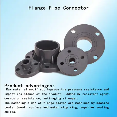 UPVC Flange Joint Hose Adapter Hardware Fittings Tube Parts Slip Socket Flanges Flange Pipe Connector 1 Pcs