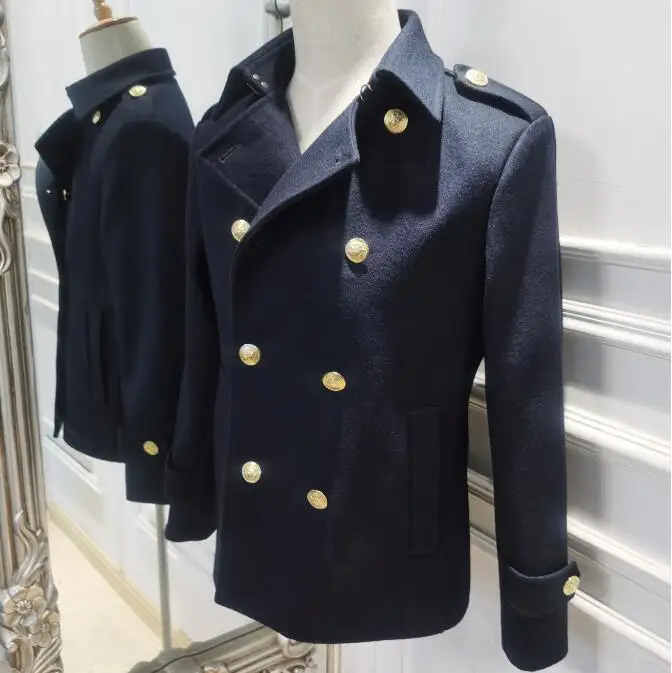 T109 German retro military Clothing slim fit double breasted wool windbreaker men's large material short woolen jacket fashion
T109 German retro military Clothing slim fit double breasted wool windbreaker men's large material short woolen jacket fashion