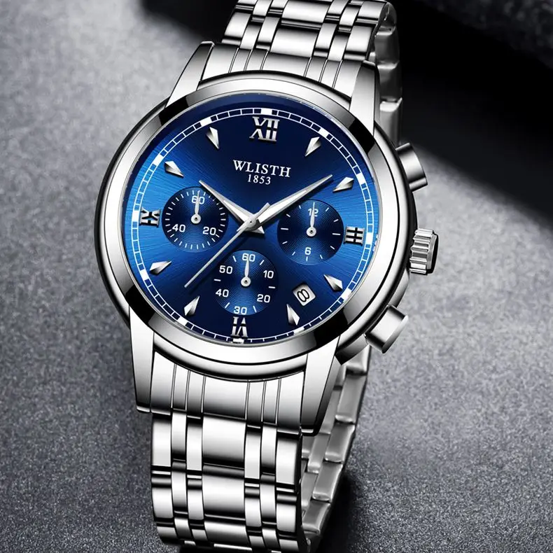 Luxury Men's Watches Steel Band Business Waterproof Chronograph Watch For Men Calendar Man Sports Wristwatches Relógio Masculino
Luxury Men's Watches Steel Band Business Waterproof Chronograph Watch For Men Calendar Man Sports Wristwatches Relógio Masculino