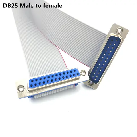12 Inch DB25 DB37 Female Port Male to Female RS232 Serial/Parallel Ribbon Flat Cable Male to female 0.3M 0.5m 1M 1.5M 37 25PIN