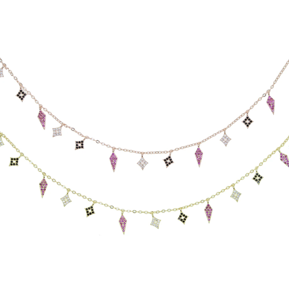 Fashion Rose Color Cz Quadrilateral Charm Wedding Bridal Gift Jewelry Charm Choker Minimal Women Fashion Pendant Necklaces
Fashion Rose Color Cz Quadrilateral Charm Wedding Bridal Gift Jewelry Charm Choker Minimal Women Fashion Pendant Necklaces