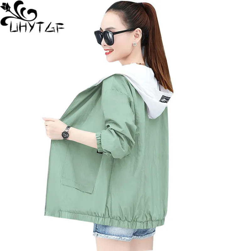 UHYTGF Korean loose 5XL big size sun protection clothing fashion hooded breathable summer jacket elegant student thin coat 1678
UHYTGF Korean loose 5XL big size sun protection clothing fashion hooded breathable summer jacket elegant student thin coat 1678
