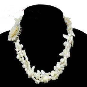 New Arrival Unique Pearl Jewelry Gorgeous White Keshi Freshwater Pearl Necklace 3 Rows Sea Flower Clasp Handmade Fine Women Gift
New Arrival Unique Pearl Jewelry Gorgeous White Keshi Freshwater Pearl Necklace 3 Rows Sea Flower Clasp Handmade Fine Women Gift
