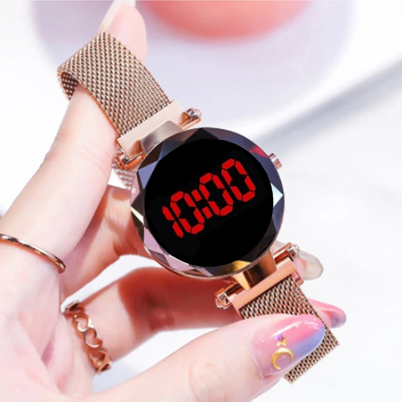 Fashion Led Digital Watch Women Touch LED Watch Stainless Steel Mesh Strap Ladies Watches Electronic Wristwatches Female Clock
Fashion Led Digital Watch Women Touch LED Watch Stainless Steel Mesh Strap Ladies Watches Electronic Wristwatches Female Clock