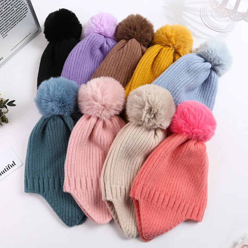 New Winter Child Wool Warm hat fur pom pom beanies with tail Kid girl lovable knitted hat Ski hat for 1-4 years
New Winter Child Wool Warm hat fur pom pom beanies with tail Kid girl lovable knitted hat Ski hat for 1-4 years