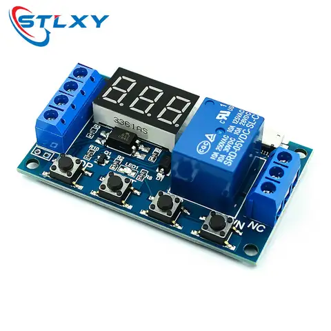 DC 5V 12V 24V lumière LED numérique temporisation relais déclencheur Cycle minuterie retardateur Circuit imprimé Module de contrôle de synchronisation bricolage stlxy
