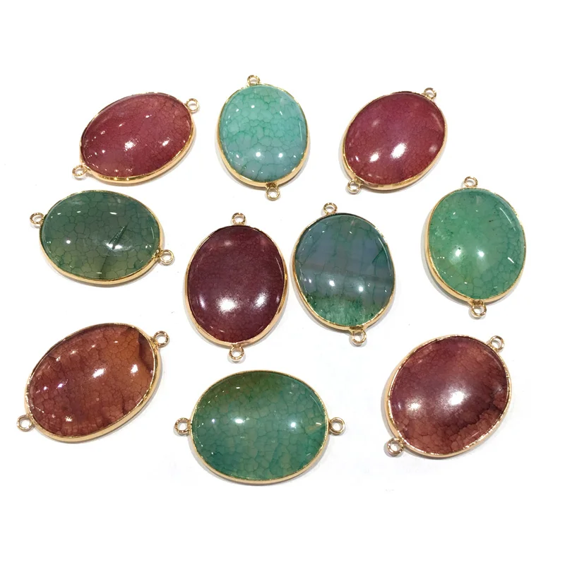 Natural Stone agates Pendant Oval shape Double Hole Connector for Jewelry Making DIY Charms Necklace Bracelet Accessories
Natural Stone agates Pendant Oval shape Double Hole Connector for Jewelry Making DIY Charms Necklace Bracelet Accessories