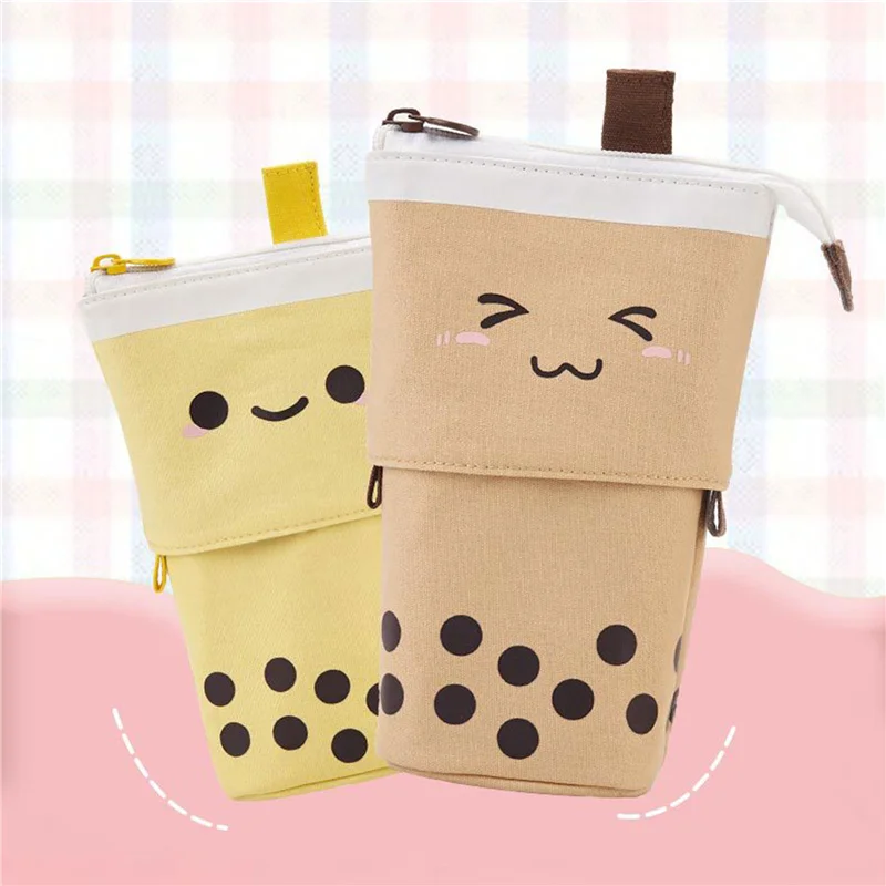 Stylish Canvas Retractable Pencil Bag, Milky Tea Shaped Large Capacity Zip-up Pen Pouch with Multi-pockets
Stylish Canvas Retractable Pencil Bag, Milky Tea Shaped Large Capacity Zip-up Pen Pouch with Multi-pockets