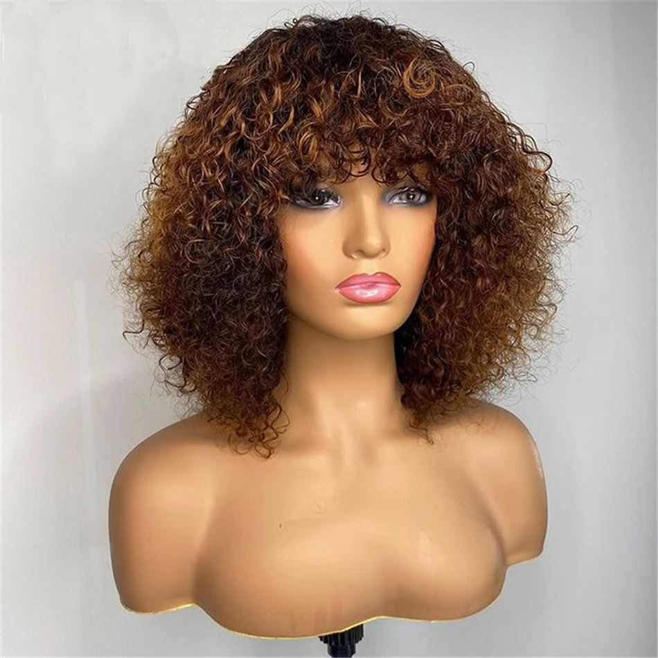 Ombre Brown Full Machine Human Hair Wigs With Bangs Brazilian Remy 200Density Jerry Culry For Black Women #30 Color Human Hair
Ombre Brown Full Machine Human Hair Wigs With Bangs Brazilian Remy 200Density Jerry Culry For Black Women #30 Color Human Hair