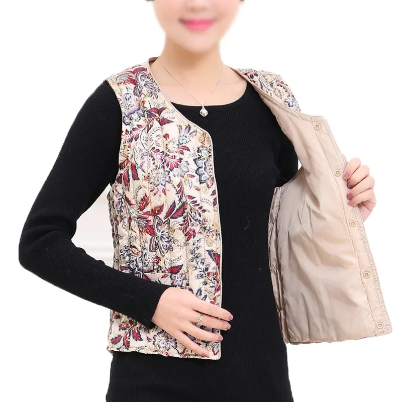 Autumn Winter Women Parka Tank Warm Thick Down Cotton Vest Jacket Female Floral Print Sleeveless Waistcoat Plus Size 4xl AB1698
Autumn Winter Women Parka Tank Warm Thick Down Cotton Vest Jacket Female Floral Print Sleeveless Waistcoat Plus Size 4xl AB1698