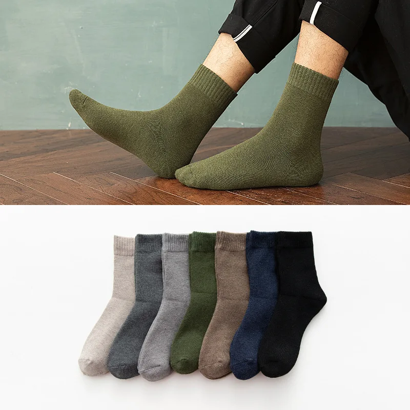 Winter Men Socks Thick Warm Solid Color Harajuku Sox Retro Cold Resistant Fashion Casual Cashmere Cotton Socks For Male
Winter Men Socks Thick Warm Solid Color Harajuku Sox Retro Cold Resistant Fashion Casual Cashmere Cotton Socks For Male