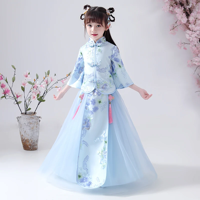 Girl's Han Fu Chinese Style Embroidery Flower Girl Dress party Evening birthday Dresses to attend the first dress Christmas gift
Girl's Han Fu Chinese Style Embroidery Flower Girl Dress party Evening birthday Dresses to attend the first dress Christmas gift