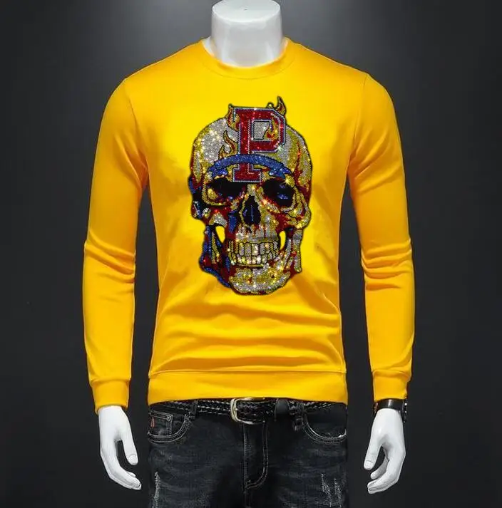 Rhinestones europe design Skull hoodies Men Fashion Streetwear O Neck Short Sleeve Slim hot sale Cotton Sweatshirt 4XL
Rhinestones europe design Skull hoodies Men Fashion Streetwear O Neck Short Sleeve Slim hot sale Cotton Sweatshirt 4XL