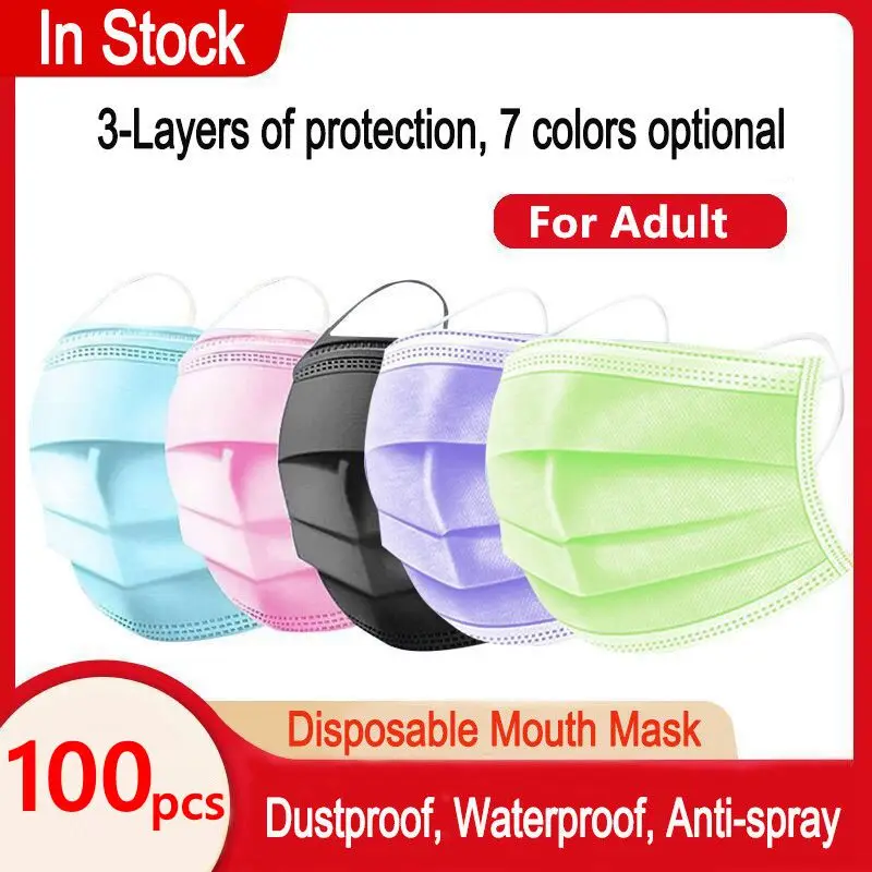 100pcs Colorful Mask Disposable Nonwove 3 Layer Ply Filter Mask mouth Face mask filter safe Breathable Protective masks
100pcs Colorful Mask Disposable Nonwove 3 Layer Ply Filter Mask mouth Face mask filter safe Breathable Protective masks