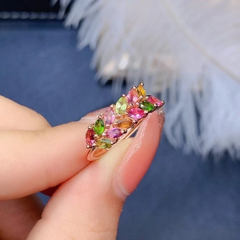 Tourmaline ring Natural real tourmaline 925 silver rings Wedding ring Fine jewelry 2.5mm*5mm
Tourmaline ring Natural real tourmaline 925 silver rings Wedding ring Fine jewelry 2.5mm*5mm