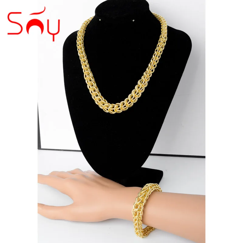 Sunny Jewelry New Copper Chains Sets Wide Necklace Bracelet Link Chain Gold Plated for Women Man Punk Casual Hip Hop Gift
Sunny Jewelry New Copper Chains Sets Wide Necklace Bracelet Link Chain Gold Plated for Women Man Punk Casual Hip Hop Gift